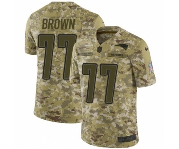 Men's Nike New England Patriots #77 Trent Brown Limited Camo 2018 Salute to Service NFL Jersey