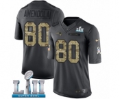 Men's Nike New England Patriots #80 Danny Amendola Limited Black 2016 Salute to Service Super Bowl LII NFL Jersey