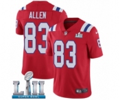 Men's Nike New England Patriots #83 Dwayne Allen Red Alternate Vapor Untouchable Limited Player Super Bowl LII NFL Jersey