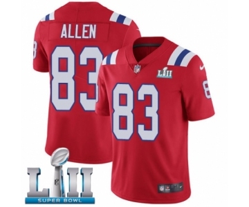 Men's Nike New England Patriots #83 Dwayne Allen Red Alternate Vapor Untouchable Limited Player Super Bowl LII NFL Jersey