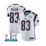 Men's Nike New England Patriots #83 Dwayne Allen White Vapor Untouchable Limited Player Super Bowl LII NFL Jersey