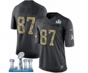 Men's Nike New England Patriots #87 Rob Gronkowski Limited Black 2016 Salute to Service Super Bowl LII NFL Jersey