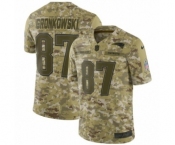 Men's Nike New England Patriots #87 Rob Gronkowski Limited Camo 2018 Salute to Service NFL Jersey