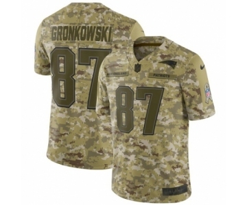 Men's Nike New England Patriots #87 Rob Gronkowski Limited Camo 2018 Salute to Service NFL Jersey