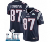 Men's Nike New England Patriots #87 Rob Gronkowski Navy Blue Team Color Vapor Untouchable Limited Player Super Bowl LII NFL Jersey