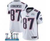 Men's Nike New England Patriots #87 Rob Gronkowski White Vapor Untouchable Limited Player Super Bowl LII NFL Jersey