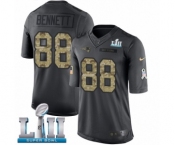 Men's Nike New England Patriots #88 Martellus Bennett Limited Black 2016 Salute to Service Super Bowl LII NFL Jersey