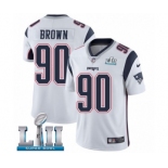 Men's Nike New England Patriots #90 Malcom Brown White Vapor Untouchable Limited Player Super Bowl LII NFL Jersey