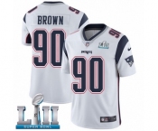 Men's Nike New England Patriots #90 Malcom Brown White Vapor Untouchable Limited Player Super Bowl LII NFL Jersey