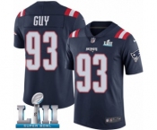 Men's Nike New England Patriots #93 Lawrence Guy Limited Navy Blue Rush Vapor Untouchable Super Bowl LII NFL Jersey