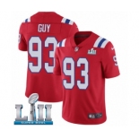 Men's Nike New England Patriots #93 Lawrence Guy Red Alternate Vapor Untouchable Limited Player Super Bowl LII NFL Jersey