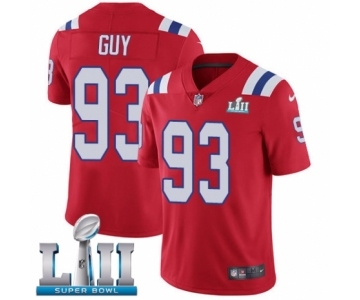 Men's Nike New England Patriots #93 Lawrence Guy Red Alternate Vapor Untouchable Limited Player Super Bowl LII NFL Jersey