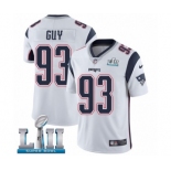 Men's Nike New England Patriots #93 Lawrence Guy White Vapor Untouchable Limited Player Super Bowl LII NFL Jersey