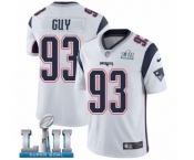 Men's Nike New England Patriots #93 Lawrence Guy White Vapor Untouchable Limited Player Super Bowl LII NFL Jersey