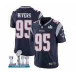 Men's Nike New England Patriots #95 Derek Rivers Navy Blue Team Color Vapor Untouchable Limited Player Super Bowl LII NFL Jersey