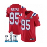 Men's Nike New England Patriots #95 Derek Rivers Red Alternate Vapor Untouchable Limited Player Super Bowl LII NFL Jersey