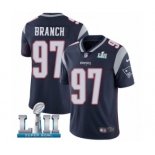 Men's Nike New England Patriots #97 Alan Branch Navy Blue Team Color Vapor Untouchable Limited Player Super Bowl LII NFL Jersey