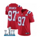 Men's Nike New England Patriots #97 Alan Branch Red Alternate Vapor Untouchable Limited Player Super Bowl LII NFL Jersey