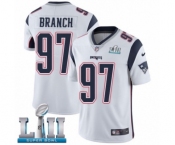 Men's Nike New England Patriots #97 Alan Branch White Vapor Untouchable Limited Player Super Bowl LII NFL Jersey