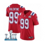 Men's Nike New England Patriots #99 Vincent Valentine Red Alternate Vapor Untouchable Limited Player Super Bowl LII NFL Jersey