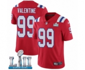 Men's Nike New England Patriots #99 Vincent Valentine Red Alternate Vapor Untouchable Limited Player Super Bowl LII NFL Jersey