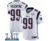 Men's Nike New England Patriots #99 Vincent Valentine White Vapor Untouchable Limited Player Super Bowl LII NFL Jersey