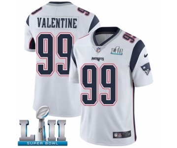 Men's Nike New England Patriots #99 Vincent Valentine White Vapor Untouchable Limited Player Super Bowl LII NFL Jersey