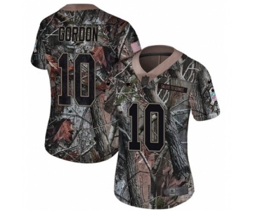 Women's Nike New England Patriots #10 Josh Gordon Camo Rush Realtree Limited NFL Jersey