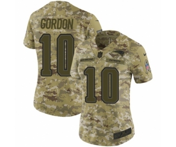 Women's Nike New England Patriots #10 Josh Gordon Limited Camo 2018 Salute to Service NFL Jersey