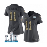 Women's Nike New England Patriots #11 Drew Bledsoe Limited Black 2016 Salute to Service Super Bowl LII NFL Jersey