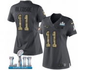 Women's Nike New England Patriots #11 Drew Bledsoe Limited Black 2016 Salute to Service Super Bowl LII NFL Jersey