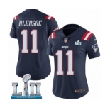 Women's Nike New England Patriots #11 Drew Bledsoe Limited Navy Blue Rush Vapor Untouchable Super Bowl LII NFL Jersey