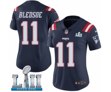 Women's Nike New England Patriots #11 Drew Bledsoe Limited Navy Blue Rush Vapor Untouchable Super Bowl LII NFL Jersey