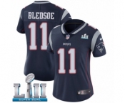 Women's Nike New England Patriots #11 Drew Bledsoe Navy Blue Team Color Vapor Untouchable Limited Player Super Bowl LII NFL Jersey