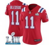 Women's Nike New England Patriots #11 Drew Bledsoe Red Alternate Vapor Untouchable Limited Player Super Bowl LII NFL Jersey