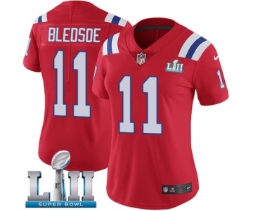 Women's Nike New England Patriots #11 Drew Bledsoe Red Alternate Vapor Untouchable Limited Player Super Bowl LII NFL Jersey