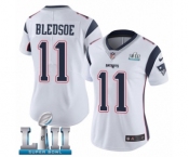 Women's Nike New England Patriots #11 Drew Bledsoe White Vapor Untouchable Limited Player Super Bowl LII NFL Jersey