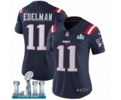 Women's Nike New England Patriots #11 Julian Edelman Limited Navy Blue Rush Vapor Untouchable Super Bowl LII NFL Jersey