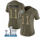 Women's Nike New England Patriots #11 Julian Edelman Limited Olive-Camo 2017 Salute to Service Super Bowl LII NFL Jersey