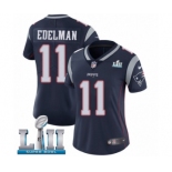 Women's Nike New England Patriots #11 Julian Edelman Navy Blue Team Color Vapor Untouchable Limited Player Super Bowl LII NFL Jersey