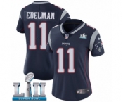 Women's Nike New England Patriots #11 Julian Edelman Navy Blue Team Color Vapor Untouchable Limited Player Super Bowl LII NFL Jersey