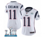 Women's Nike New England Patriots #11 Julian Edelman White Vapor Untouchable Limited Player Super Bowl LII NFL Jersey