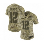 Women's Nike New England Patriots #12 Tom Brady Limited Camo 2018 Salute to Service NFL Jersey