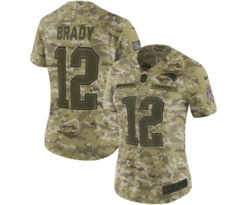 Women's Nike New England Patriots #12 Tom Brady Limited Camo 2018 Salute to Service NFL Jersey