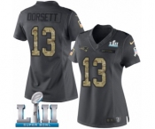 Women's Nike New England Patriots #13 Phillip Dorsett Limited Black 2016 Salute to Service Super Bowl LII NFL Jersey