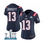 Women's Nike New England Patriots #13 Phillip Dorsett Limited Navy Blue Rush Vapor Untouchable Super Bowl LII NFL Jersey