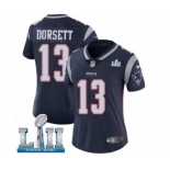 Women's Nike New England Patriots #13 Phillip Dorsett Navy Blue Team Color Vapor Untouchable Limited Player Super Bowl LII NFL Jersey