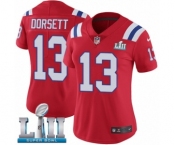 Women's Nike New England Patriots #13 Phillip Dorsett Red Alternate Vapor Untouchable Limited Player Super Bowl LII NFL Jersey