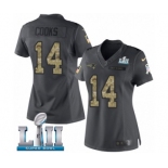 Women's Nike New England Patriots #14 Brandin Cooks Limited Black 2016 Salute to Service Super Bowl LII NFL Jersey