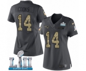 Women's Nike New England Patriots #14 Brandin Cooks Limited Black 2016 Salute to Service Super Bowl LII NFL Jersey